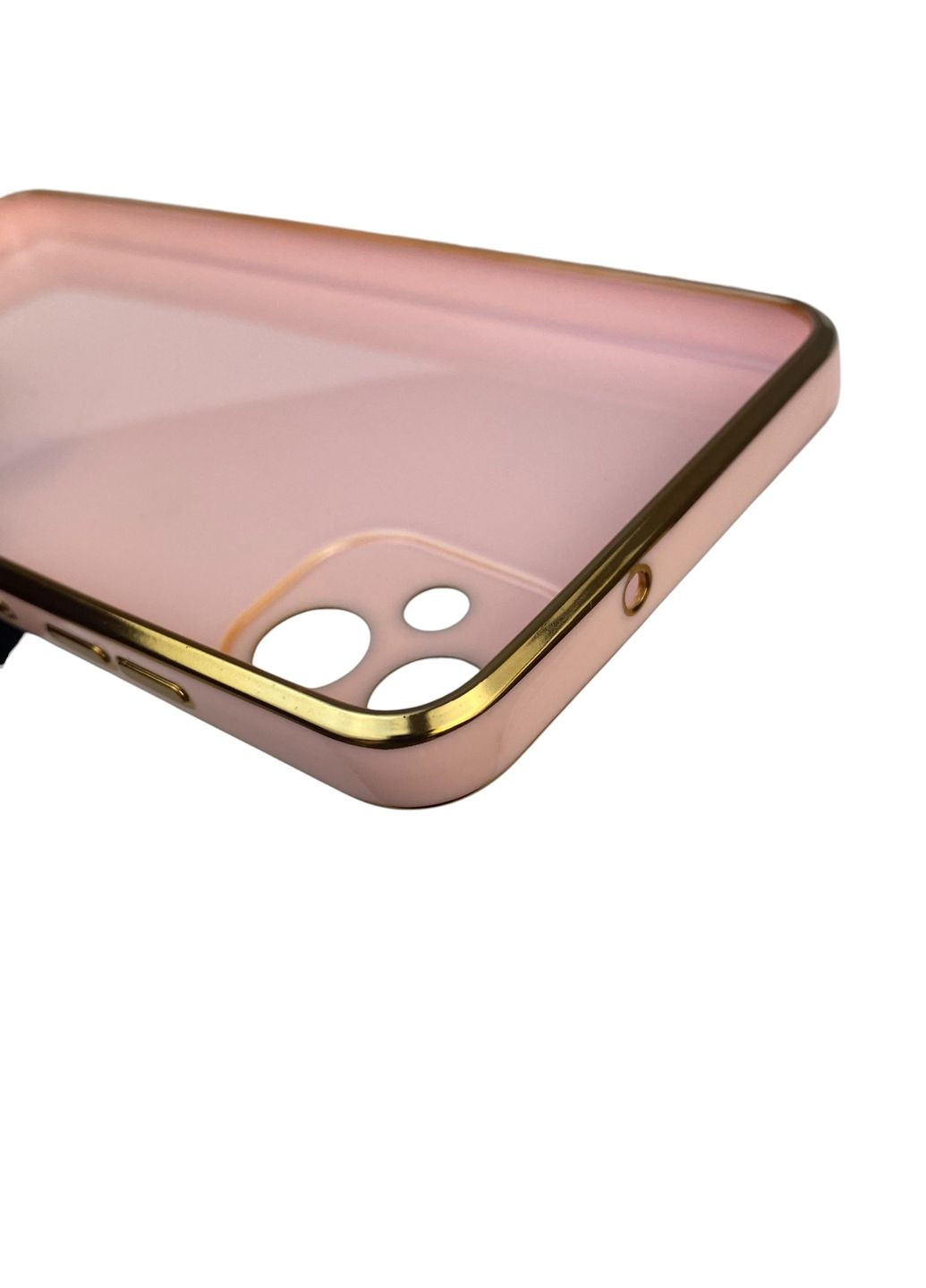 Чохол для Galaxy A05 (SM-A055) з кільцем-підставкою із золотою окантовкою на самсунг а05 пудровий gs1 Samsung (366230009)