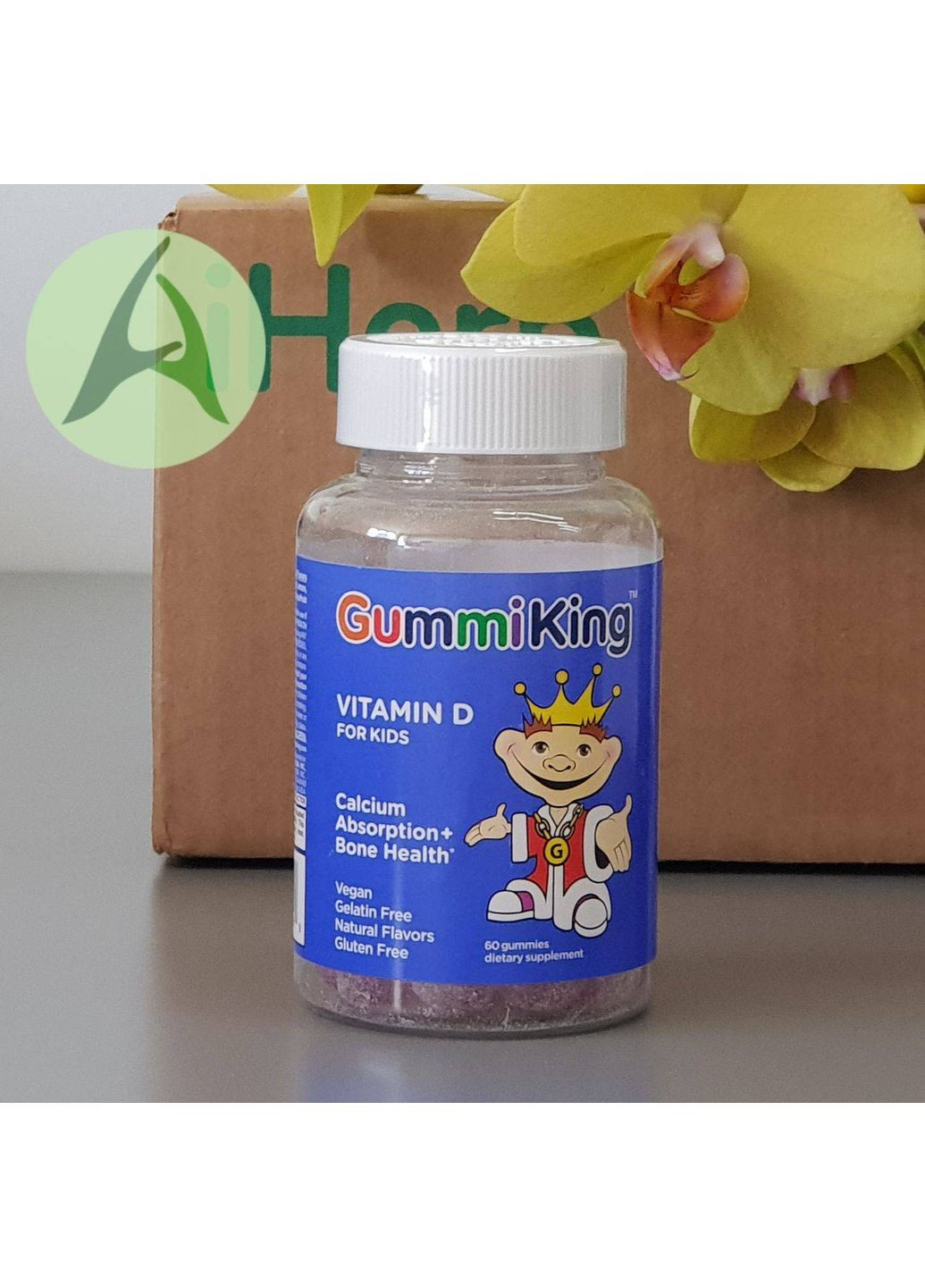 Вітамін D для дітей, 60 жувальних таблеток Gummi King (370135412)