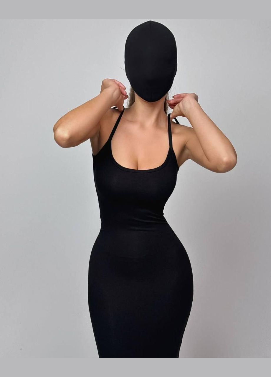 Чорна повсякденний сукня жіноча - однотонна, довжина максі JUGO однотонна