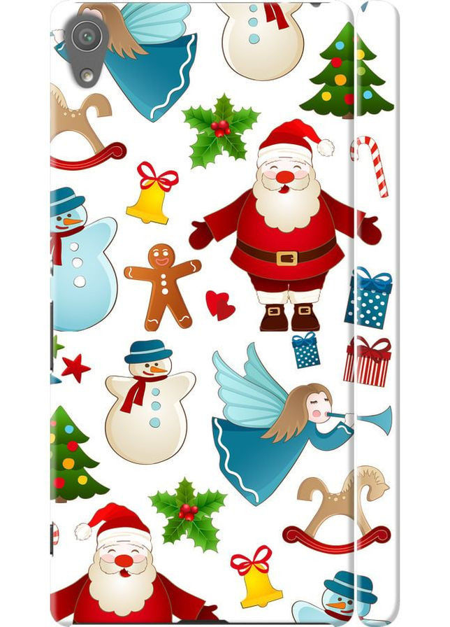 3D пластиковый матовый чехол 'Новогодний 1' для Endorphone Sony Xperia XA F3112 (315500957)