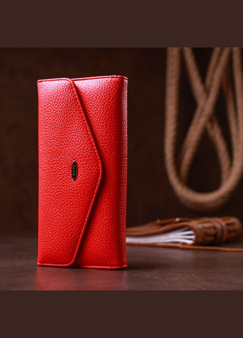 Женский кошелек из экокожи флотар с монетницей 19063 Ярко-красный KIVI (306882098)