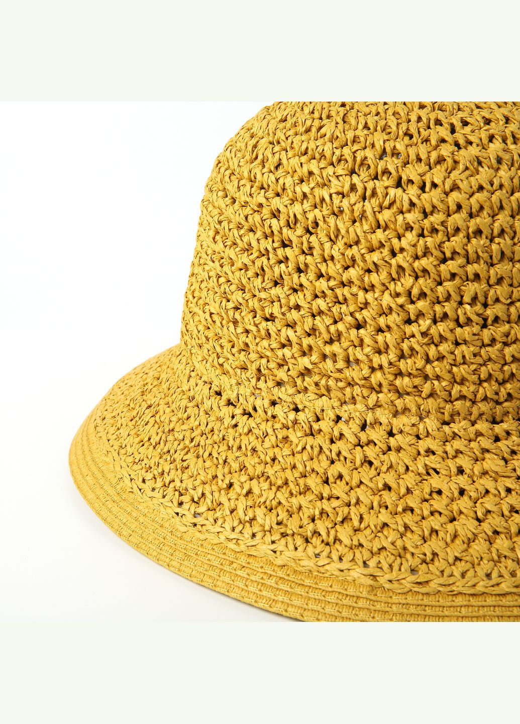 Шляпа с маленькими полями женская бумага желтая CORA LuckyLOOK 376-848 (289478303)