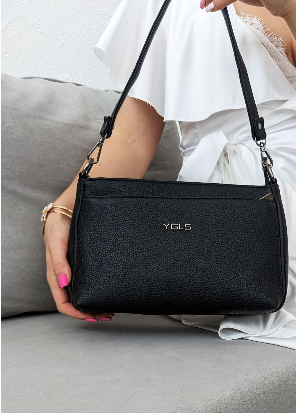 Компактна чорна сумка з екошкіри InFashion Сумка (360751145)