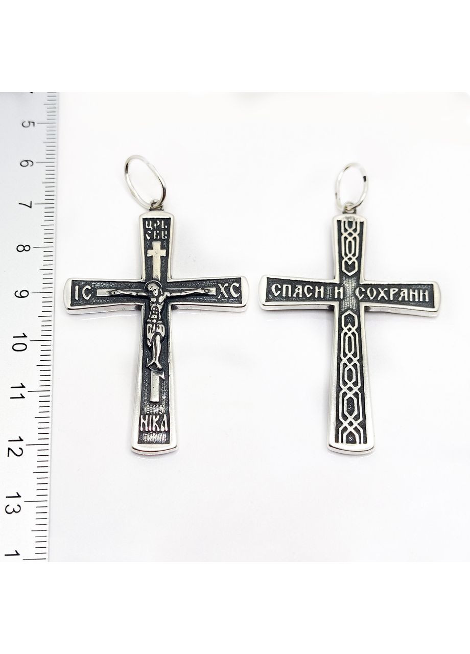 Крестик серебро 925° 10,58г. спаси и сохрани 5 см чернения (3874) Elis-s (365878326)