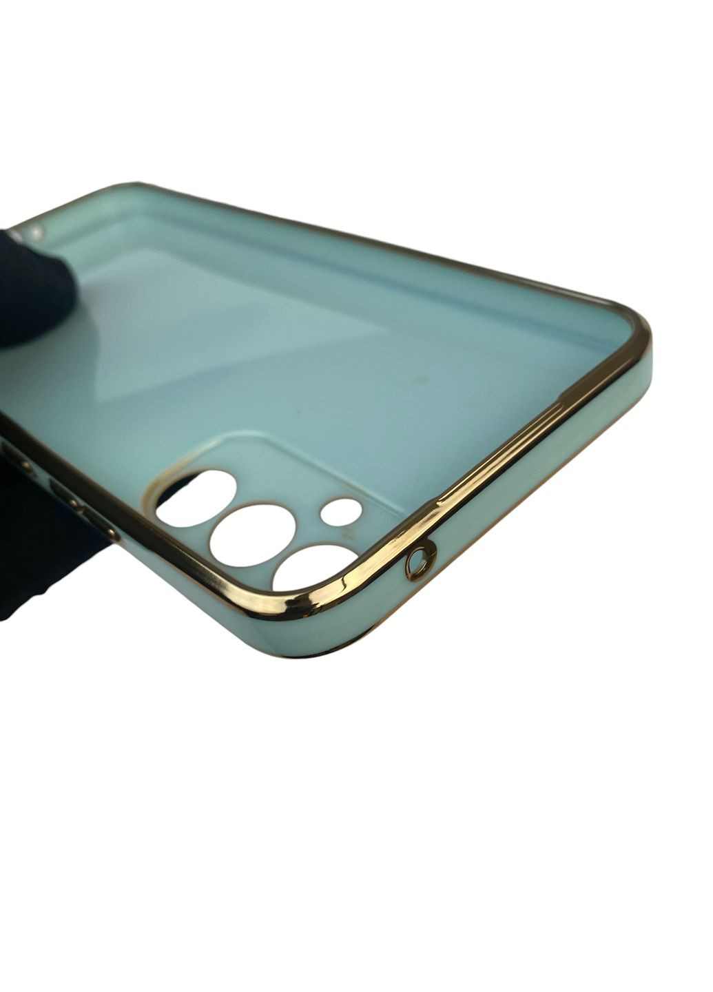 Чохол для Galaxy A34 5G (SM-A346E) з кільцем-підставкою із золотою окантовкою на самсунг а34 бірюзовий gs1 Samsung (366232966)