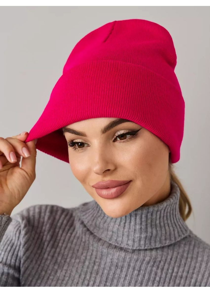 Молодіжна двошарова шапка біні лонг No Brand Шапка біні лонг лопата (362411566)