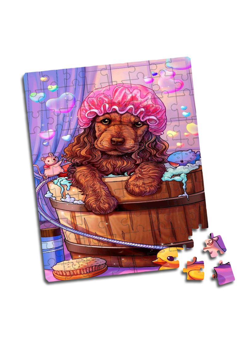 Пазл для детей собака в ванной комнате A5 80 элементов No Brand (309154839)