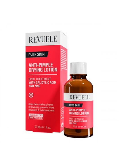 Лосьйон для підсушування прищів Anti-Pimple, 30 мл REVUELE (367987192)