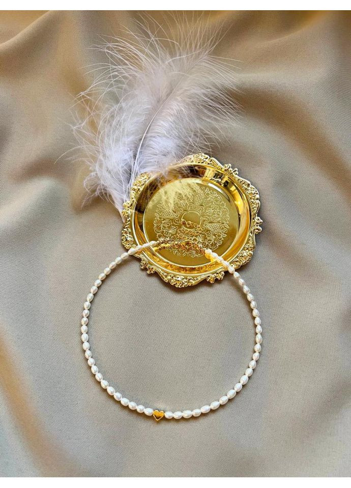 Чокер из натурального жемчуга с сердцем 5176 LeBijou (368559296)