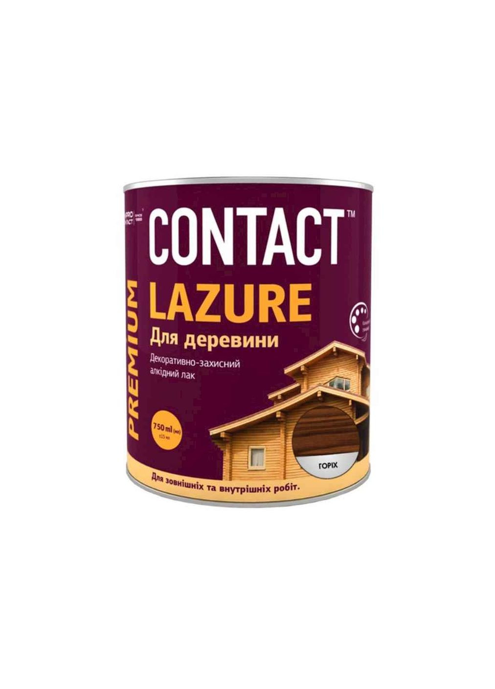 Лазур 0,75л для деревини Горiх Contact (362352823)