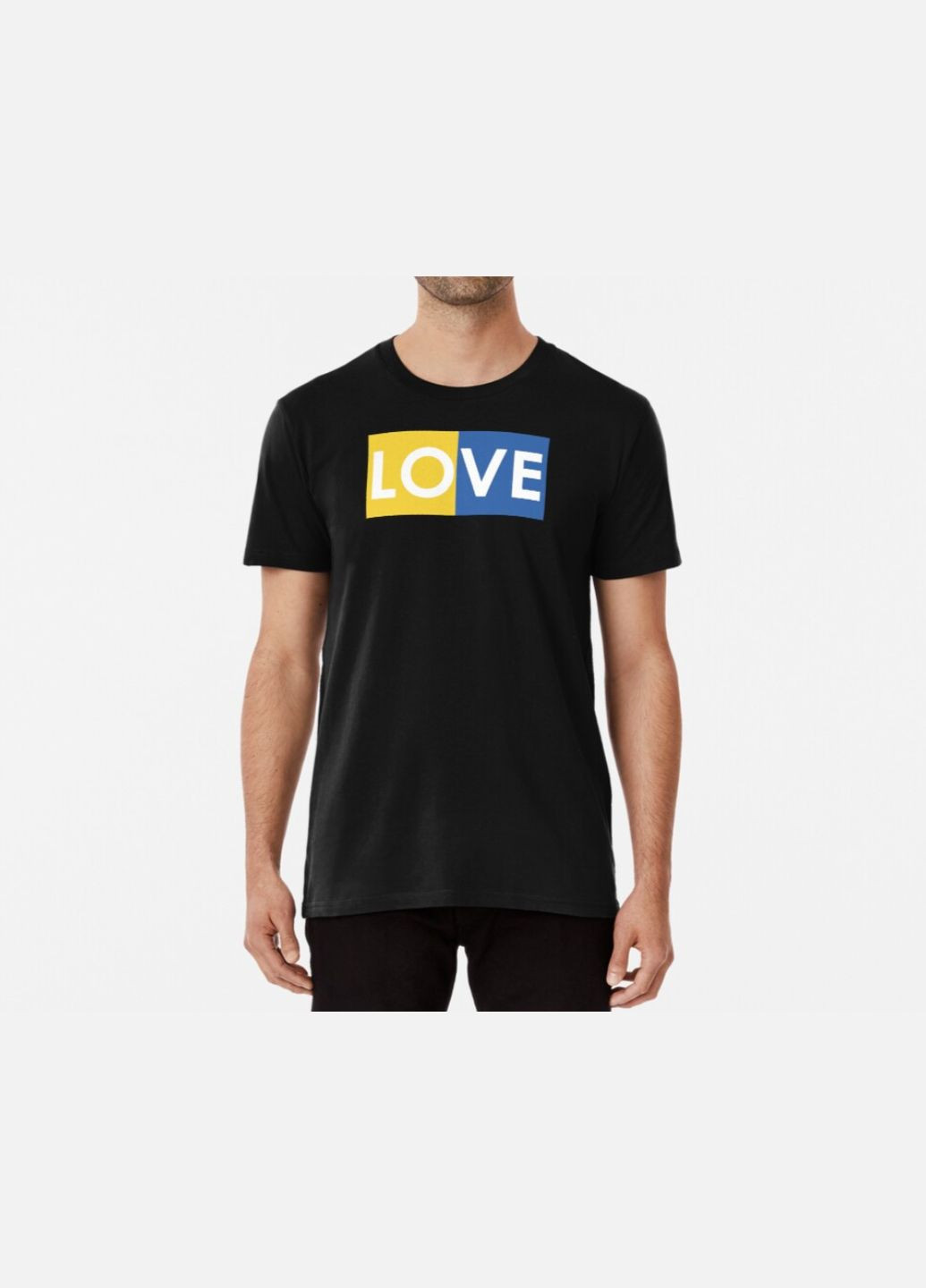 Черная мужская патриотическая футболка с принтом love украина 2 Stedman