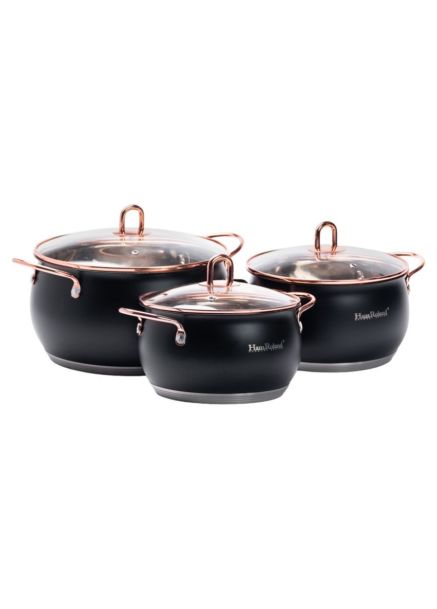 Набор кастрюль из нержавеющей стали 6,1/2,6/3,6 л, Haus Roland (328440600)