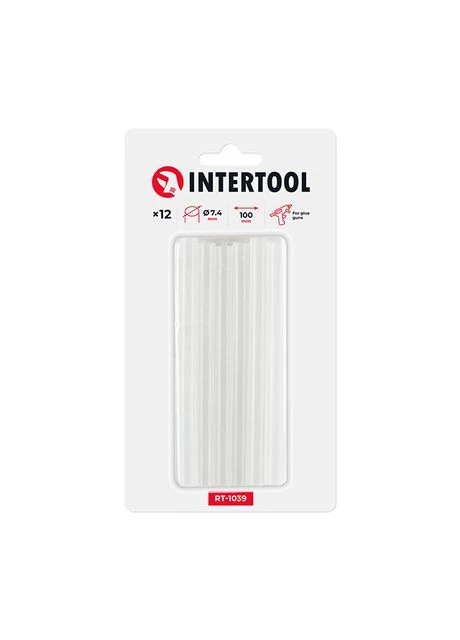 Комплект клейових стрижнів флуоресцентних, 7,4×100 мм, 12 шт. (RT-1039) Intertool (393167545)