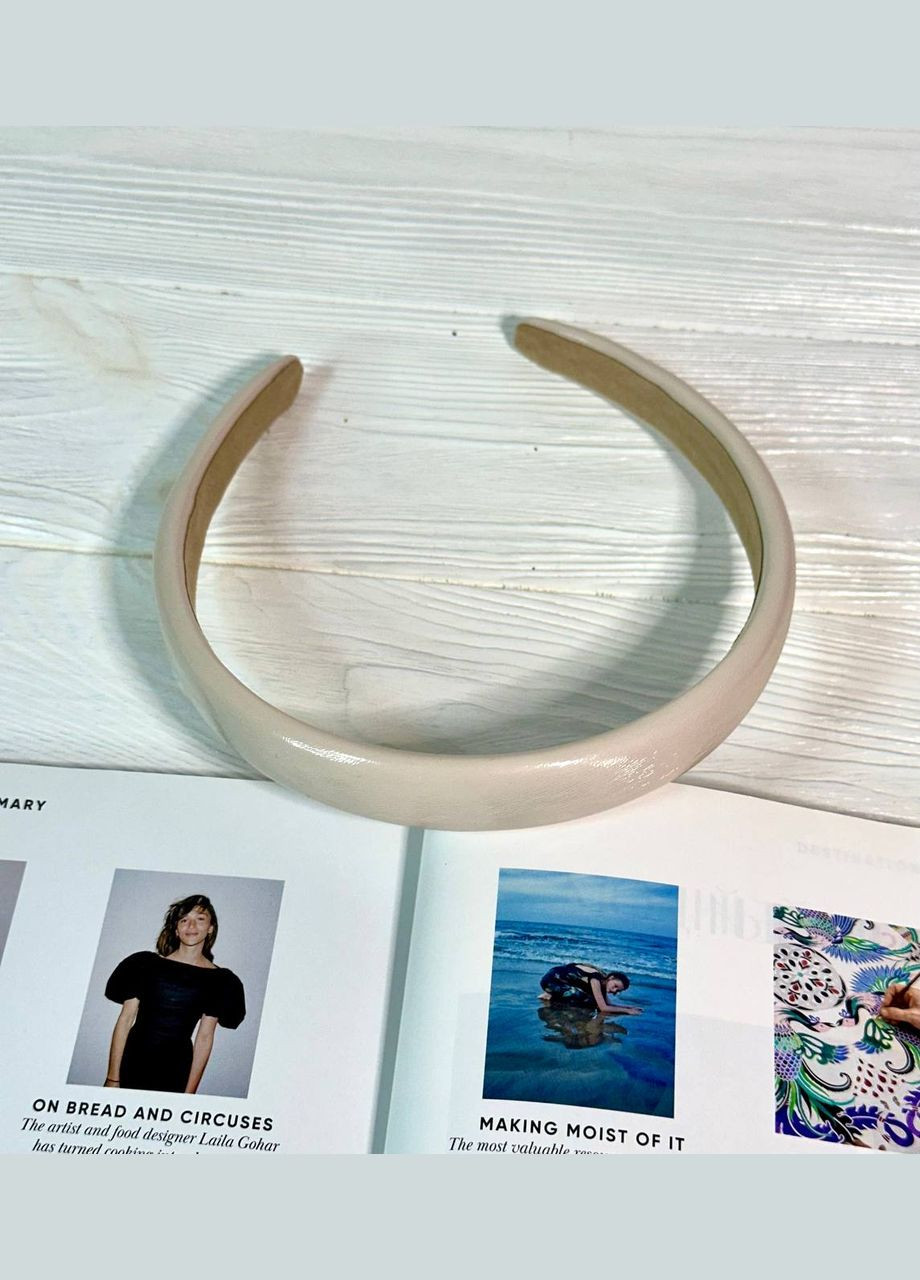 Обруч для волосся з лакової еко шкіри жіночий ободок (2 см) Hand Made (330618975)