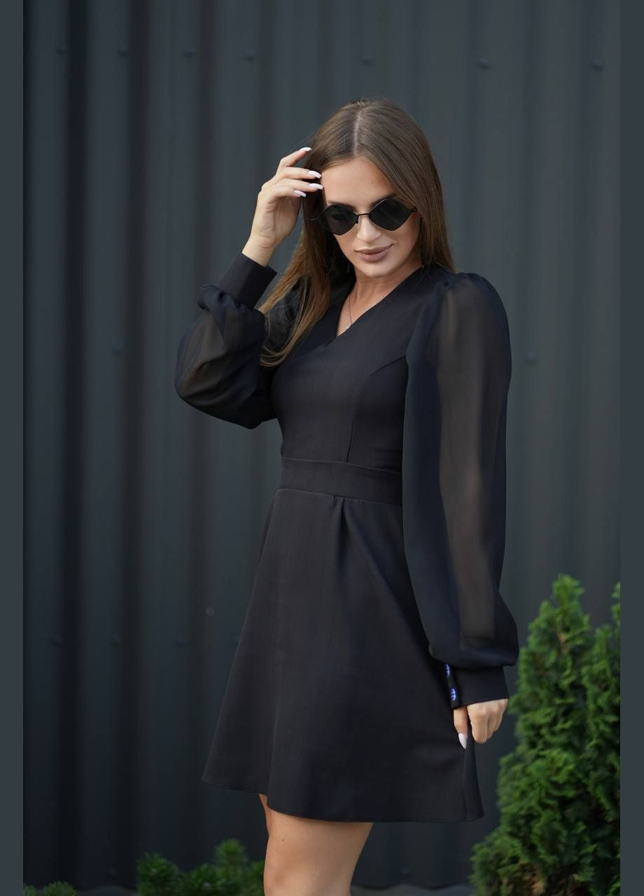 Чорна святковий, коктейльна, вечірня, кежуал жіноча сукня кльош No Brand