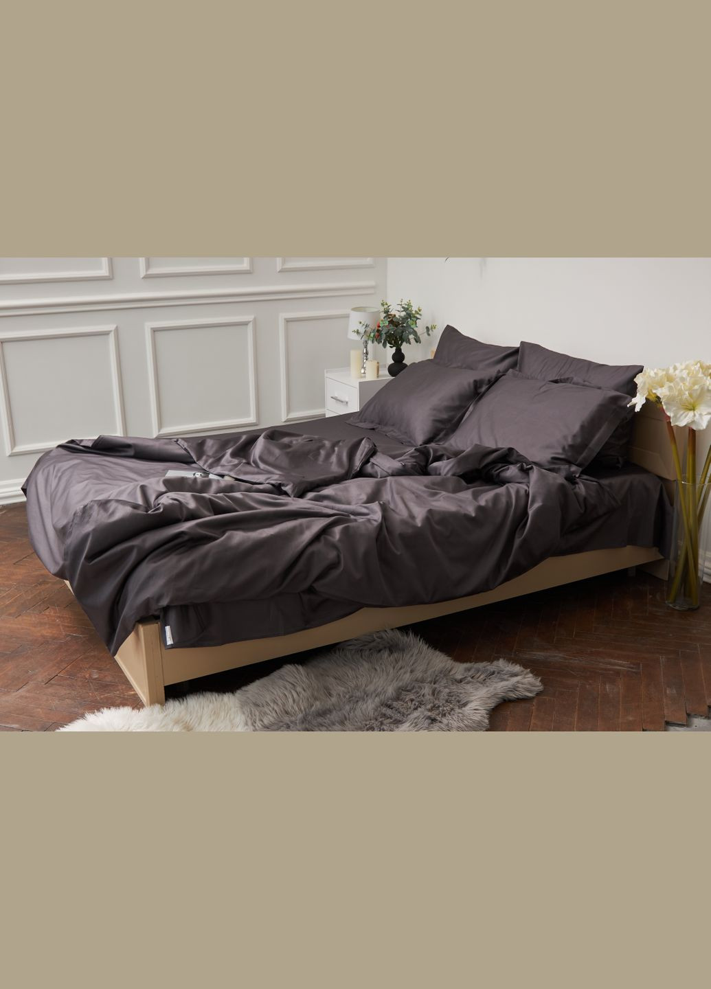 Комплект постільної білизни євро 200х220 наволочки 4х70х70 Satin Premium (MS-820000399) Moon&Star Rain Cloud (284416277)