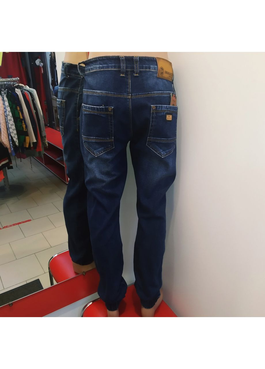 Джинси чоловічі звужені манжет стрейч косі кишені 33 сині No Brand (363054020)