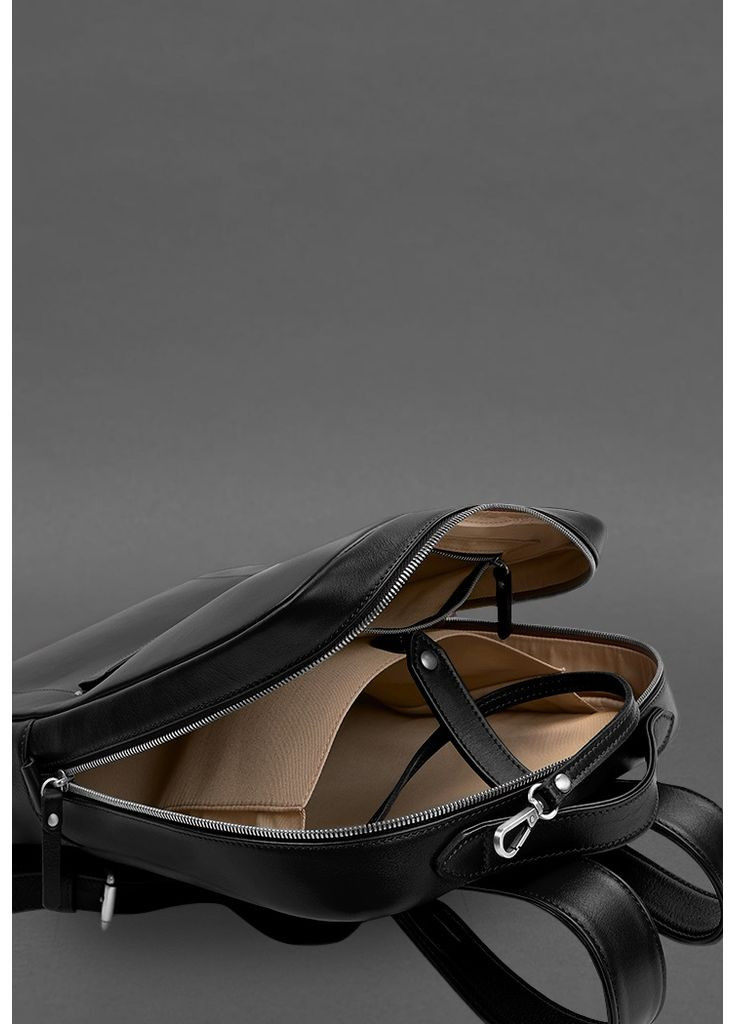 Шкіряний рюкзак на блискавці Cooper maxi чорний BlankNote (348359362)