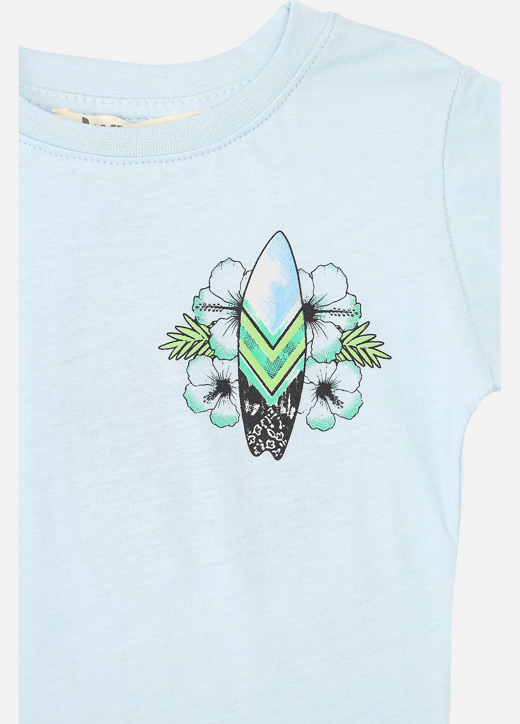 Блакитна літня футболка з коротким рукавом для хлопчика колір блакитний цб-00274896 Yuki