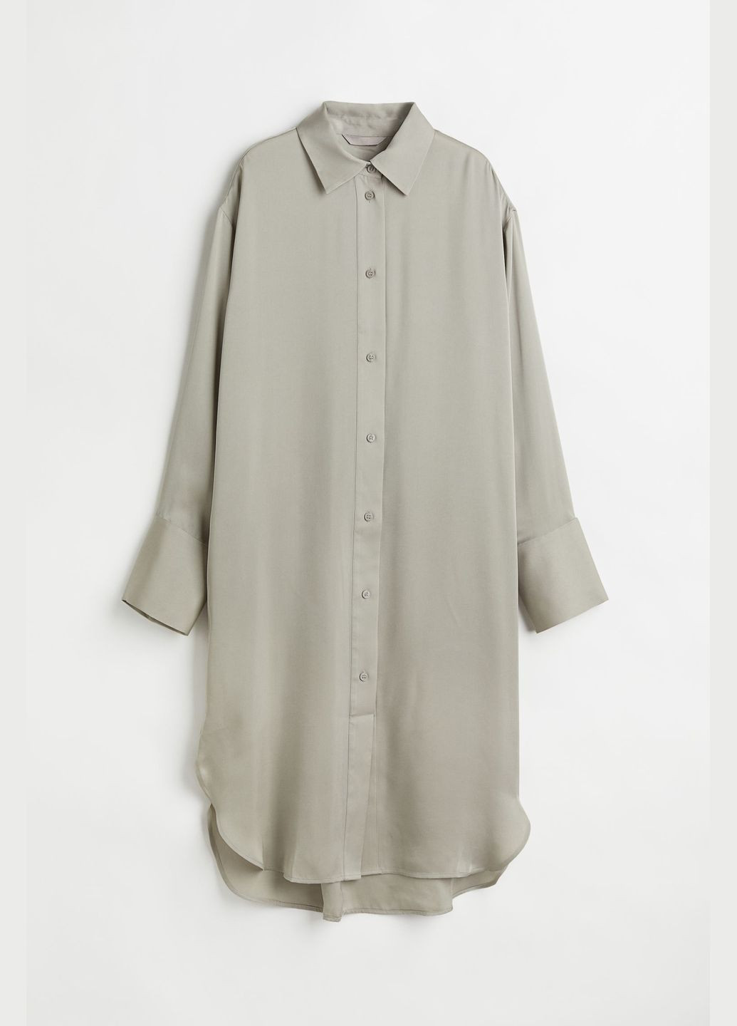 Серо-бежевое повседневный платье-рубашка H&M однотонное