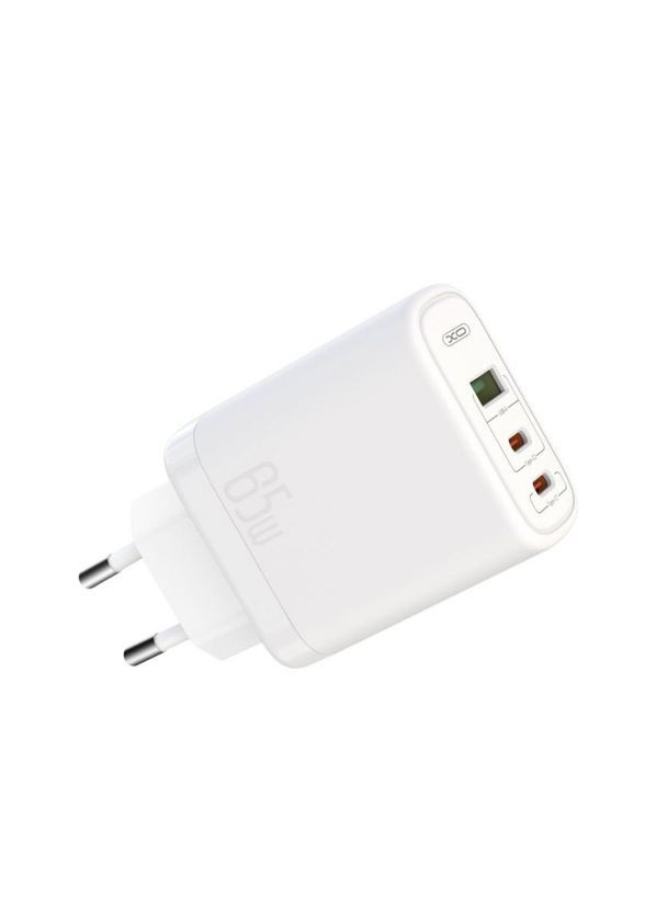 Мережевий зарядний пристрій CE04 адаптер Super Si 2xType-C_65W / QC_45W white (PD3.0, QC4+, QC3.0, FCP, MTK та ін.) XO (333827854)