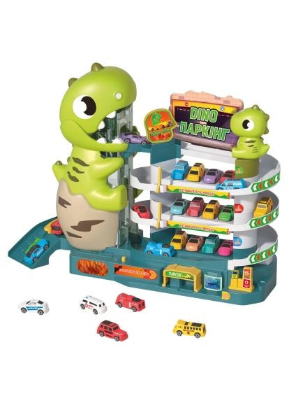 Игровой набор Dino паркинг электрический, 6 машинок (3311A) Zipp Toys Dino паркінг електричний, 6 машинок (357491750)