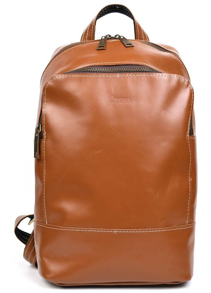 Рюкзак женский из натуральной кожи 13 л городской маленький Коричневый 39480 TARWA (355884814)