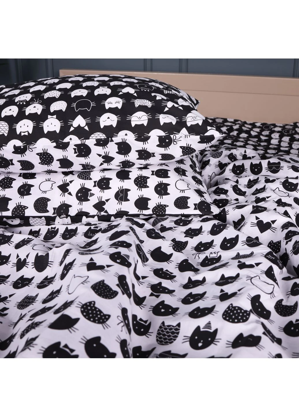 Комплект постельного белья Ranforce Elite 17-0673 Monochrome Meows Евро Mirson (399174849)