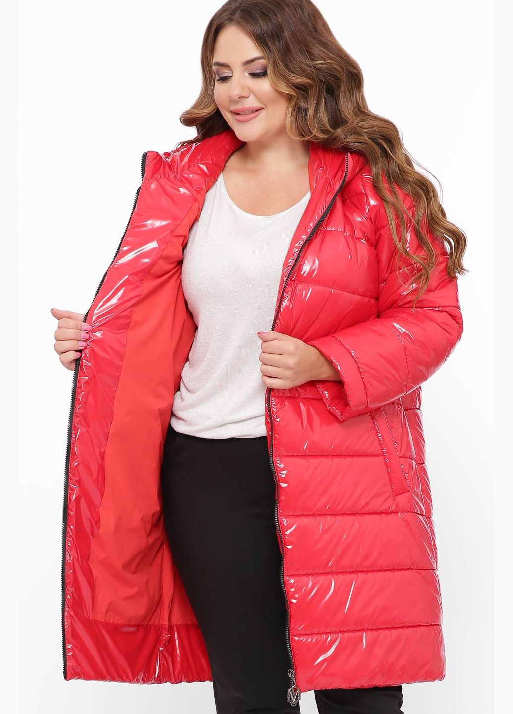 Червоне демісезонне Дуте тепле пальто МОНІК червоне Tatiana