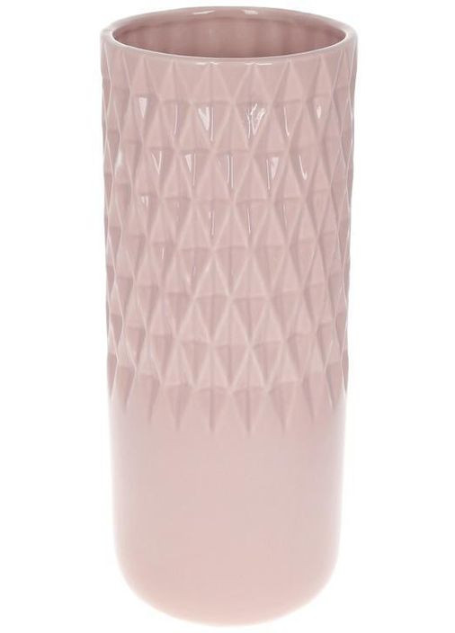 Ваза керамическая "Stone Flower" 12x12x31см, пепел розы глянец Bona (329896112)