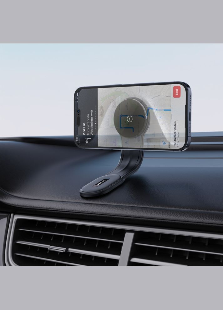 Автомобильное крепление для смартфона D21 Magnetic wireless (на панель) Velcro Acefast (322336312)
