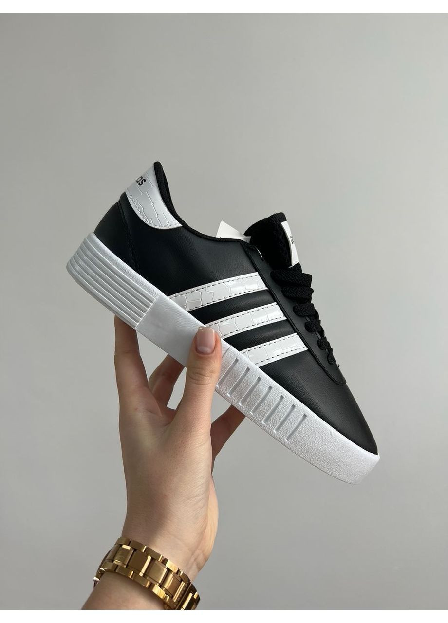 Кроссовки женские Adidas No Brand Court Bold Black чёрно-белые демисезоны (372464003)