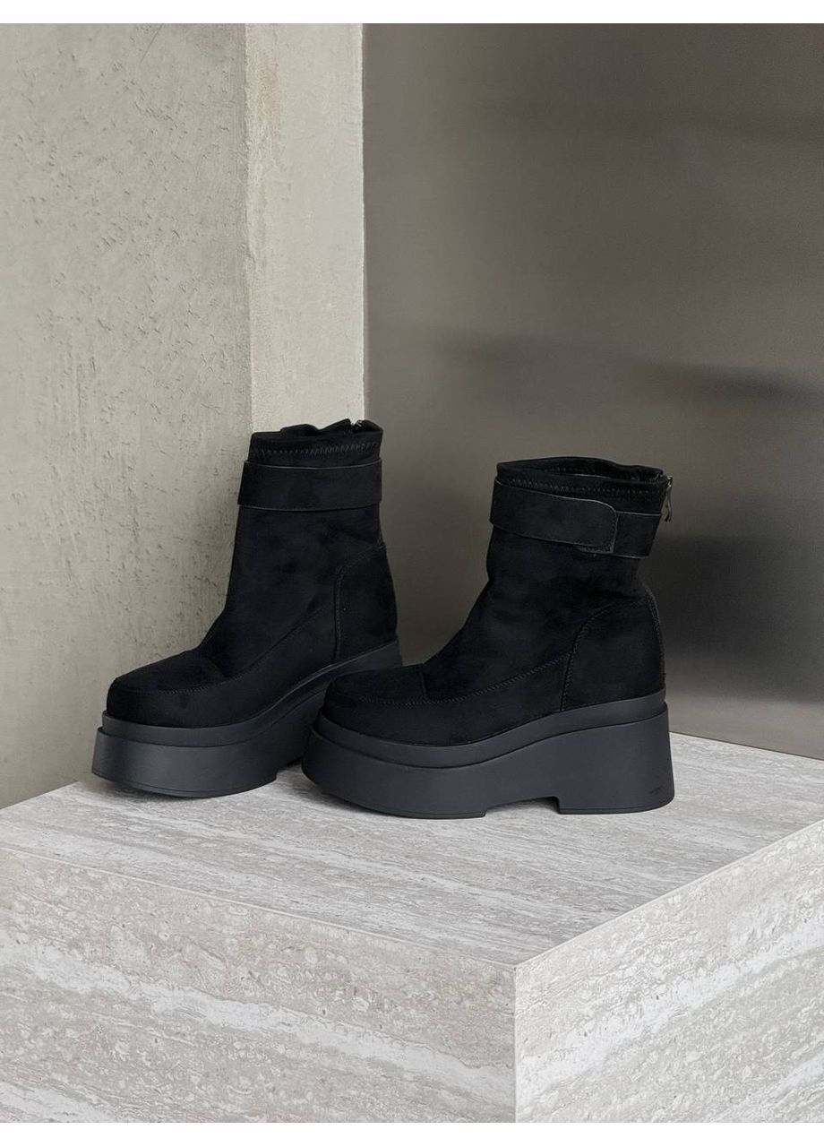Зимние женские зимние ботинки на платформе No Brand из искусственной замши