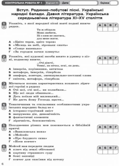 Украинская литература. 9 класс. Тетрадь для контроля учебных достижений учащихся Ф487047У 9786170935625 РАНОК (300103801)