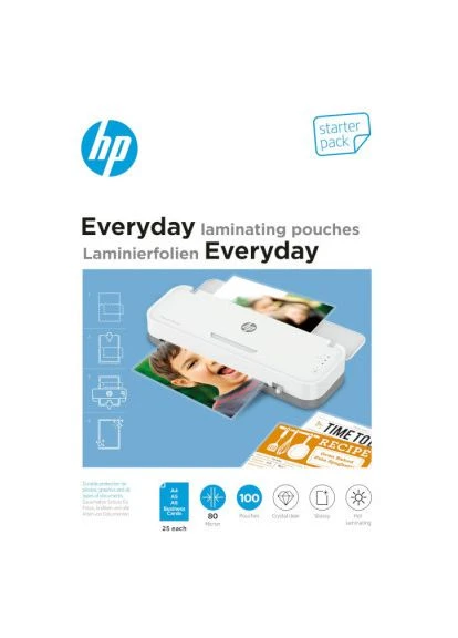 Плівка для ламінування, 60 x 95, 100 pcs (25 x A (9158) (838144) HP Everyday Laminating Pouches, Starter Set, 80 Mic (382787282)