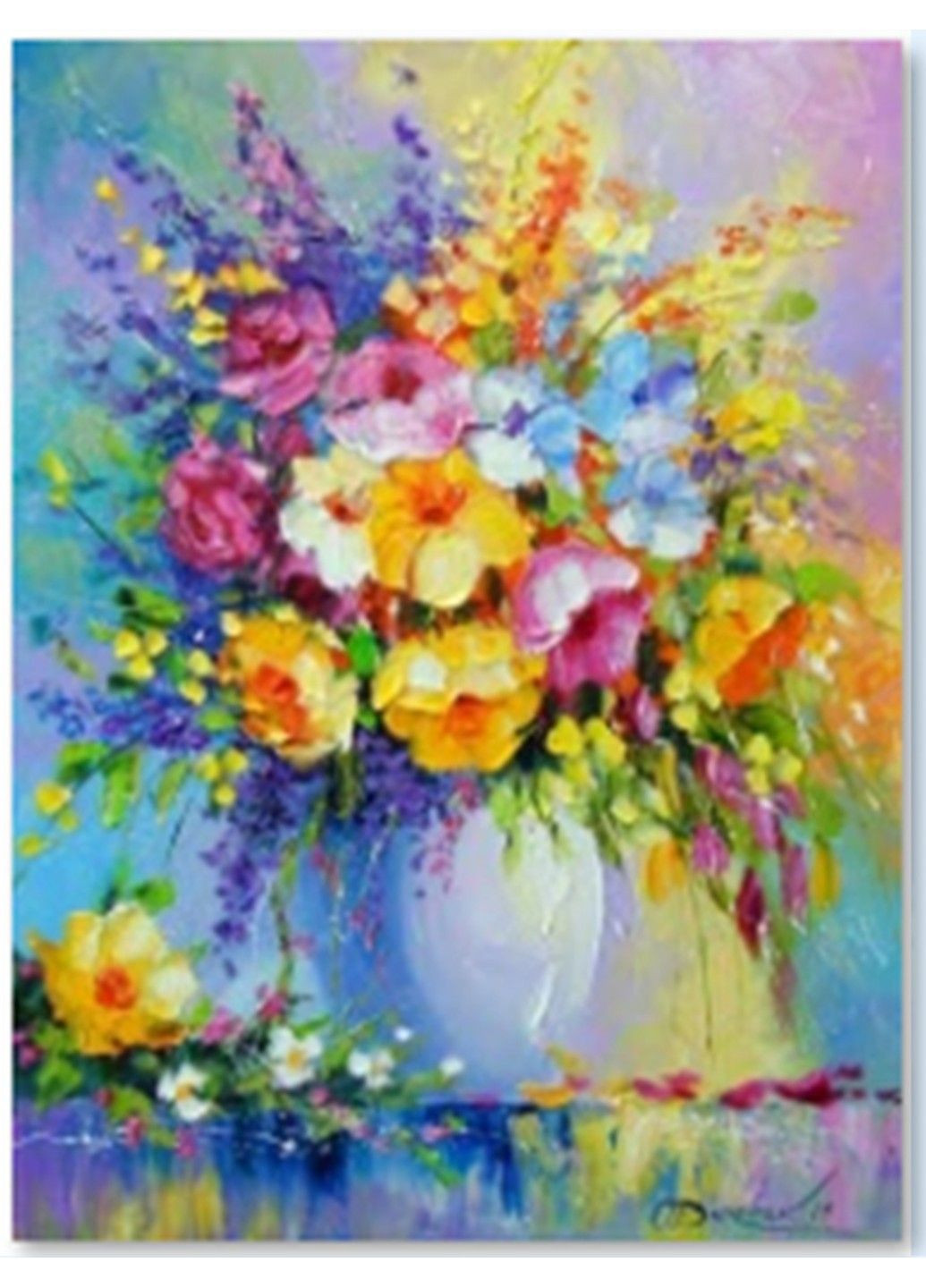 Алмазная мозаика вышивка Букет летних полевых цветов Дарчук Ольга на подрамнике полная 5d 40х50 см 177102 No Brand (332208163)