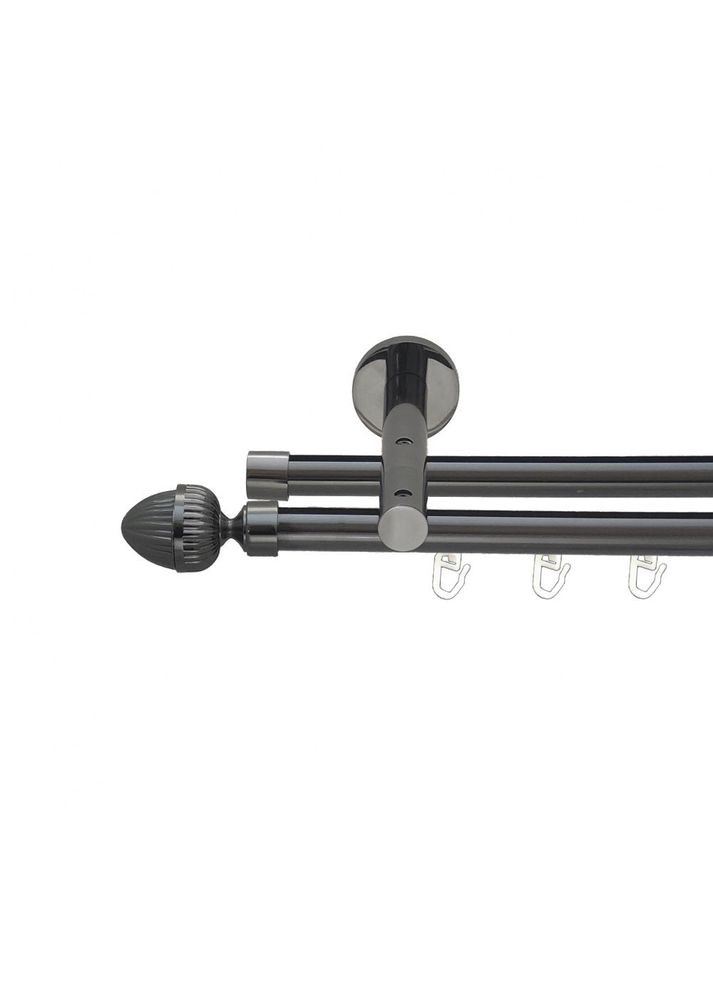 Карниз Одеон металлический двухрядный реверсивний профильная труба Оникс 19\19 мм 200 см (6679321) ORVIT (300795758)