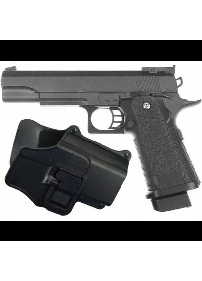 Страйкбольный пистолет с кобурой Colt M1911 Hi-Capa G6+ металл черный Galaxy (354823815)