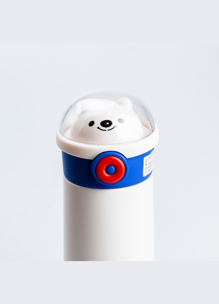 Термос детский 500 мл с поилкой трубочкой "Медведь" Синий Happy Life (306849716)