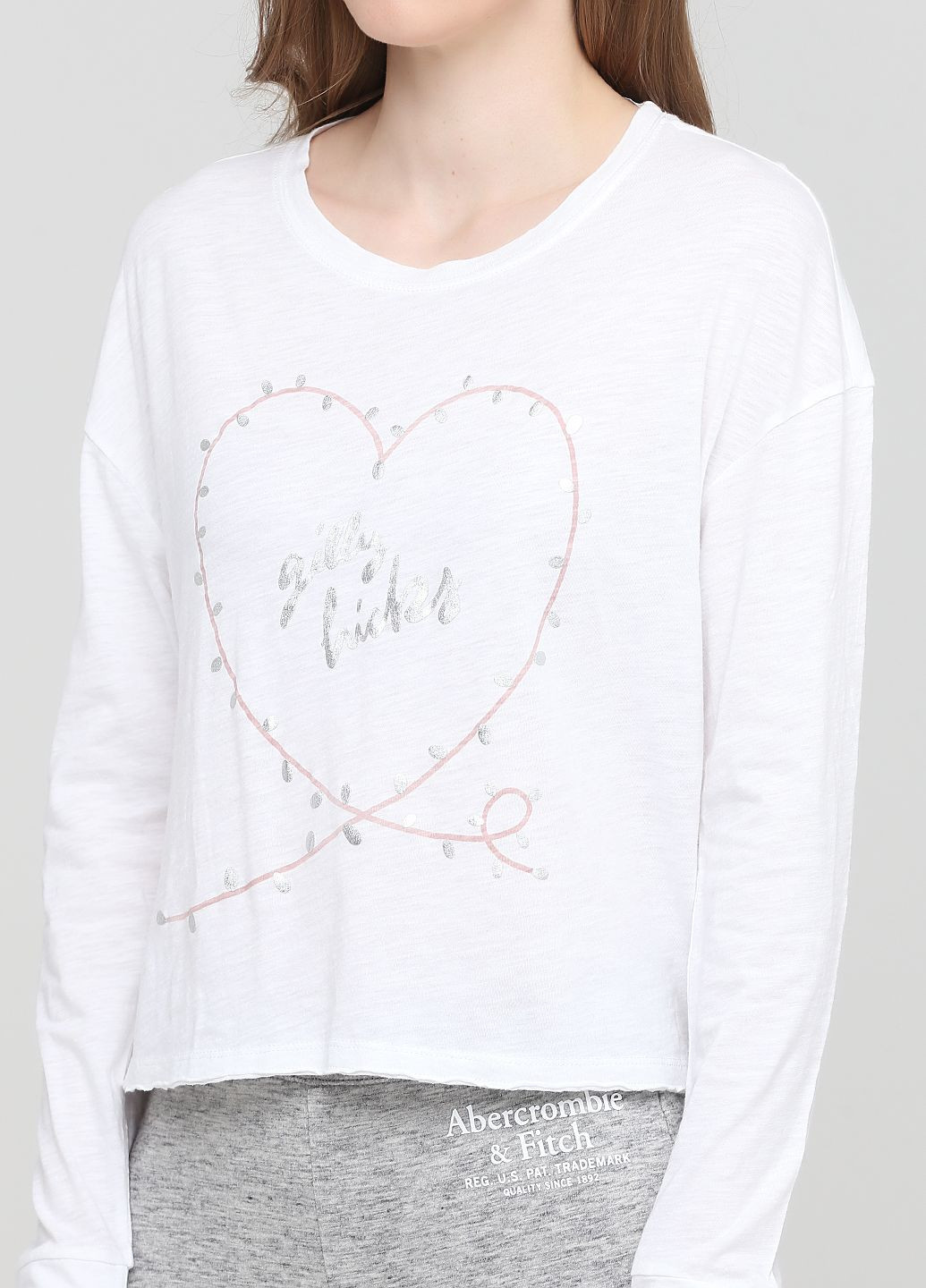 Белая всесезон пижамная кофта gilly hicks hc8094w Hollister