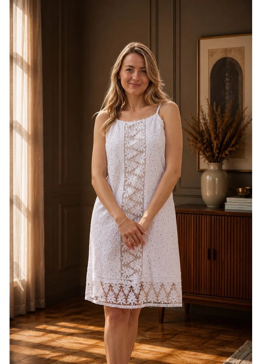 Білий пляжна сарафан COTTON однотонна