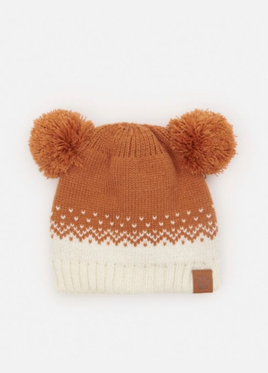 Шапка з помпонами для хлопчика 6-9 міс. Коричнева Sinsay (315494132)