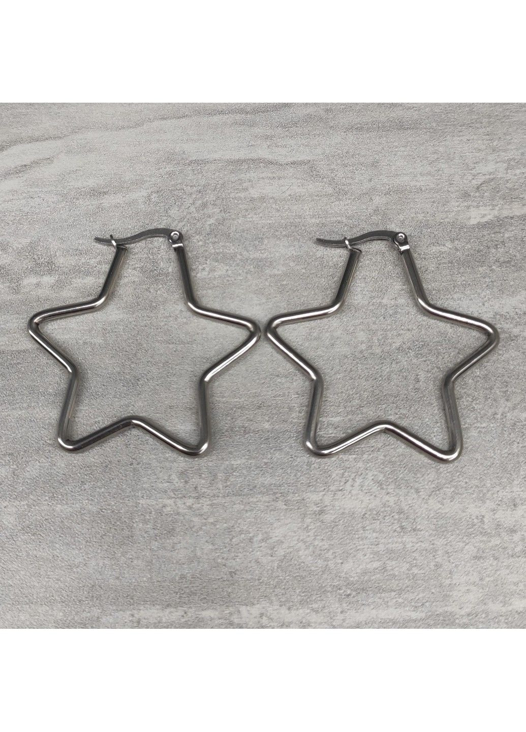 Сережки зірка з нержавіючої медичної сталі ES-013 No Brand (299330599)