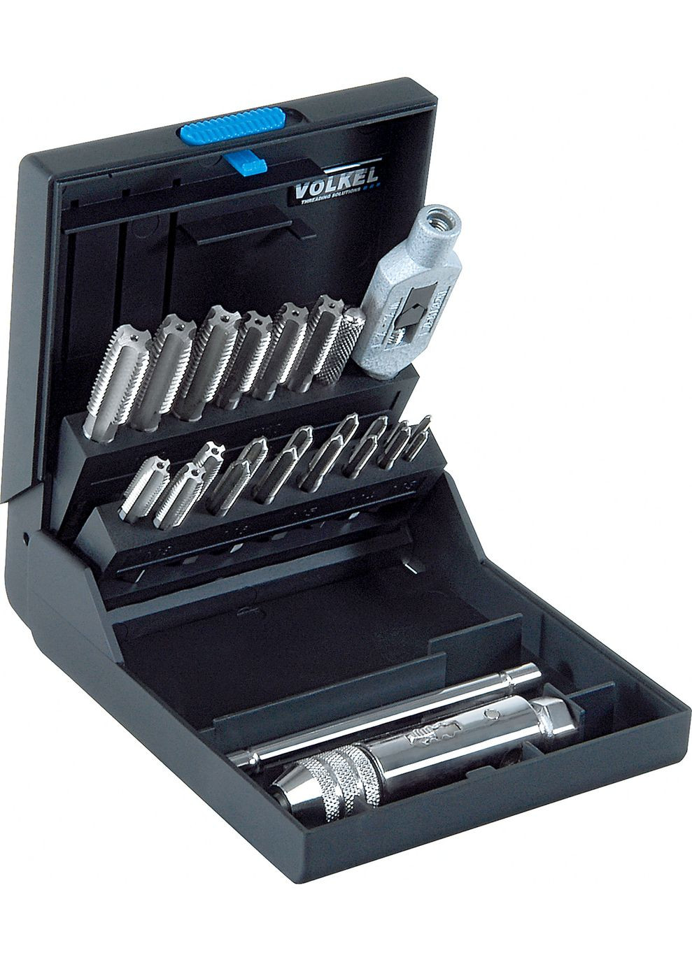 Набір мітчиків (комплект 3 шт) M3-4-5-6-8-10-12 DIN 352 різьба DIN 13 мітчикотримач №1.1/2 DIN 1814 мітчикотрима (16100) Volkel (298574615)