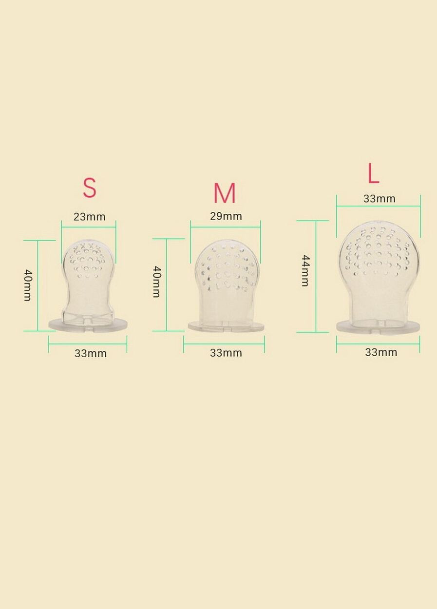 Дитячий ніблер силіконовий для першого підгодовування малюка Ніблер з брязкальцем ручкою + 3 змінних соски S, M, L Стиль 1 LELUNO (332984079)
