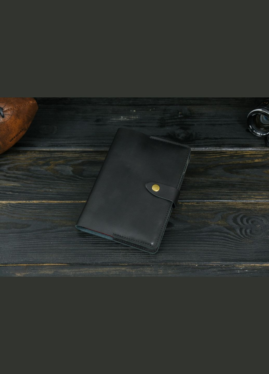 Кожаная обложка для ежедневника формата А5 Модель №13, натуральная кожа итальянский Краст, цвет Черный Berty (299397079)