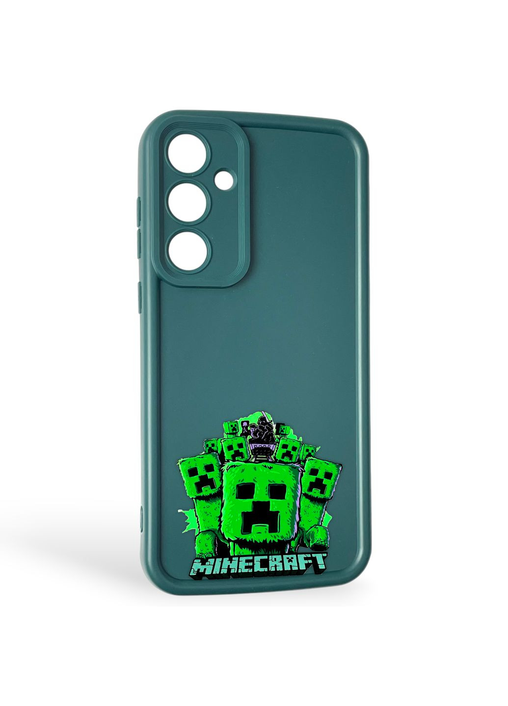 Чохол силіконовий Soft Touch з 3D принтом Майнкрафт для Galaxy A35 5G (SM-A356B) темно-зелений (Повний захист камери) Samsung (373424568)