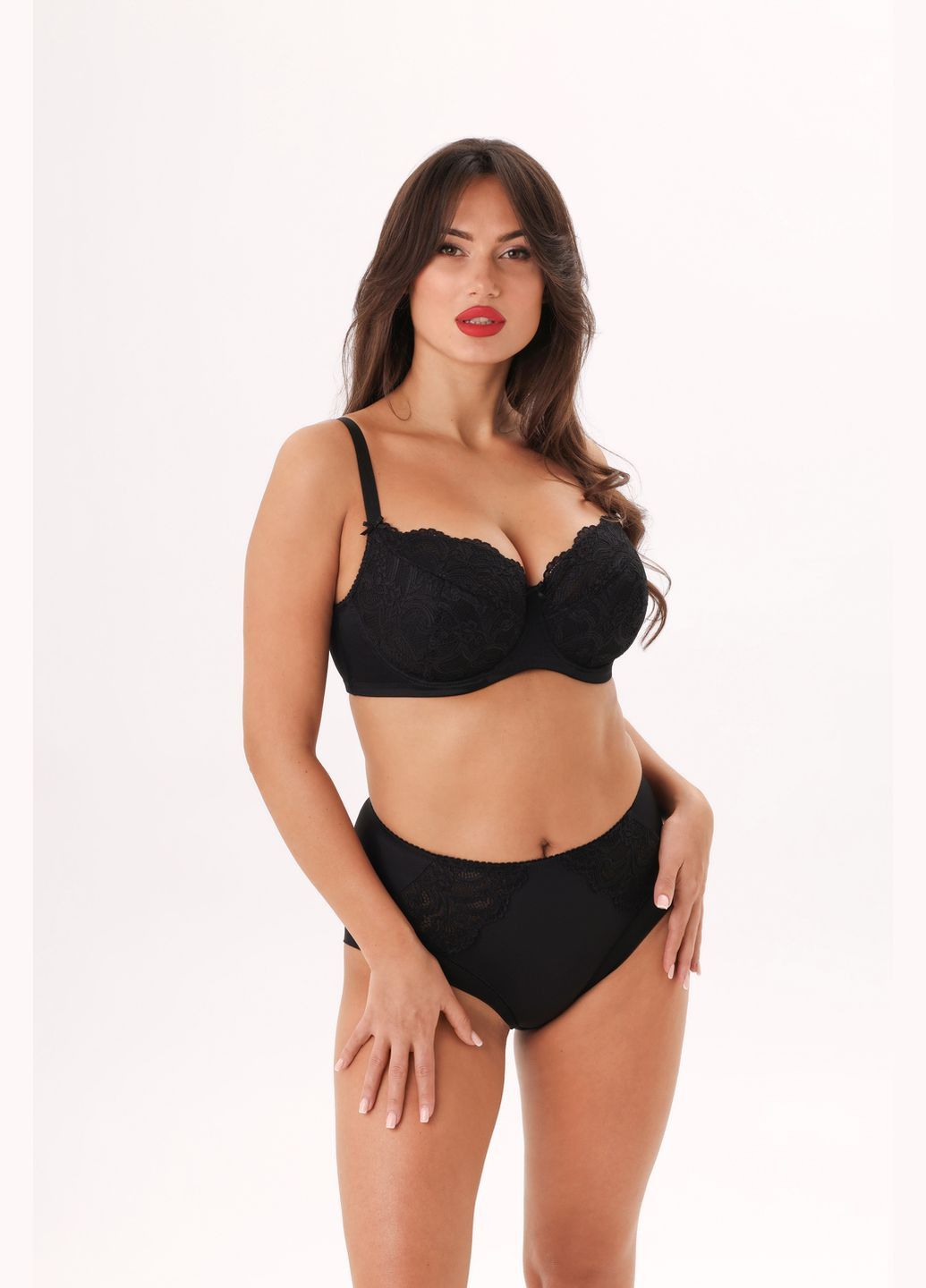 Чёрный бюстгальтер полууплотненная чашка elina Kalyna полиамид