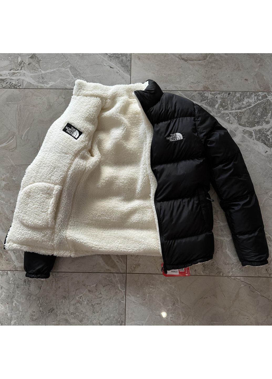 Чорна зимня куртка чоловіча двухстороння tnf No Brand