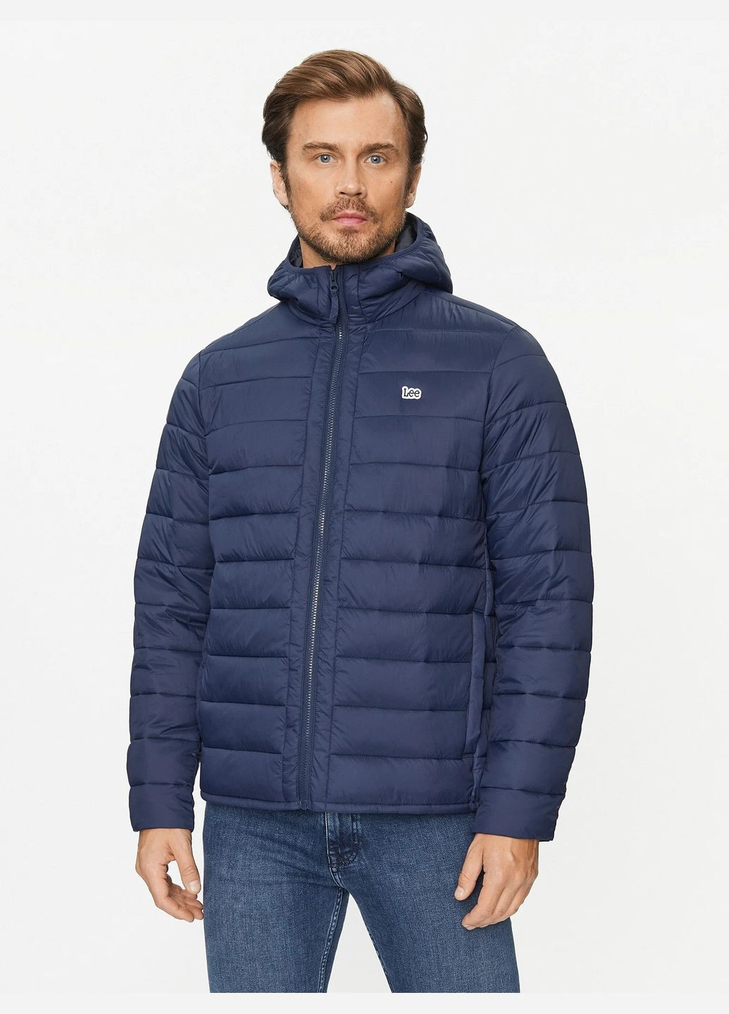 Синяя демисезонная куртка Lee Light Puffer 112342992